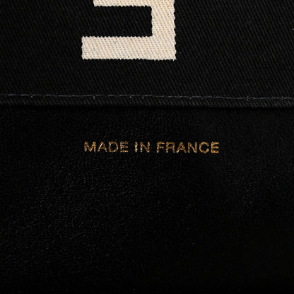 Canvas Printed Quilted Logo Tote Black White