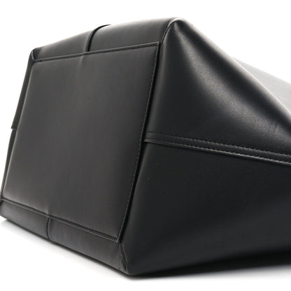 Smooth Calfskin Maxi Trapezoid Shopping Tote Black