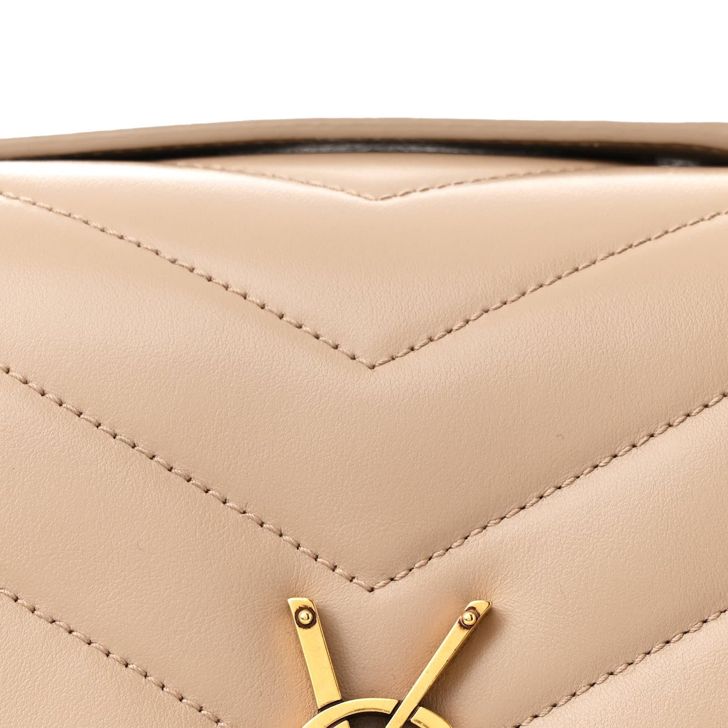 Calfskin Y Quilted Monogram Medium Loulou Chain Satchel Dark Beige