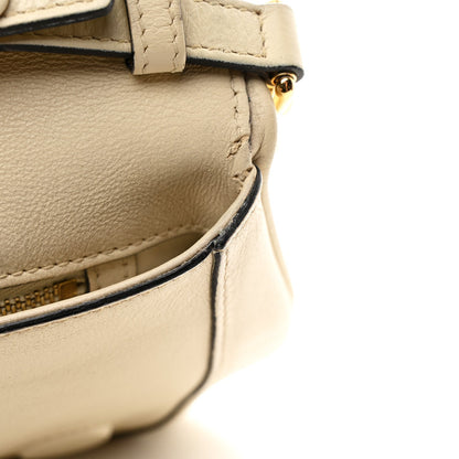 Roxy Calfskin Blondie Chain Shoulder Flap Bag Mystic White