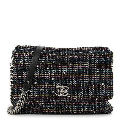 Tweed Small Messenger Flap Navy