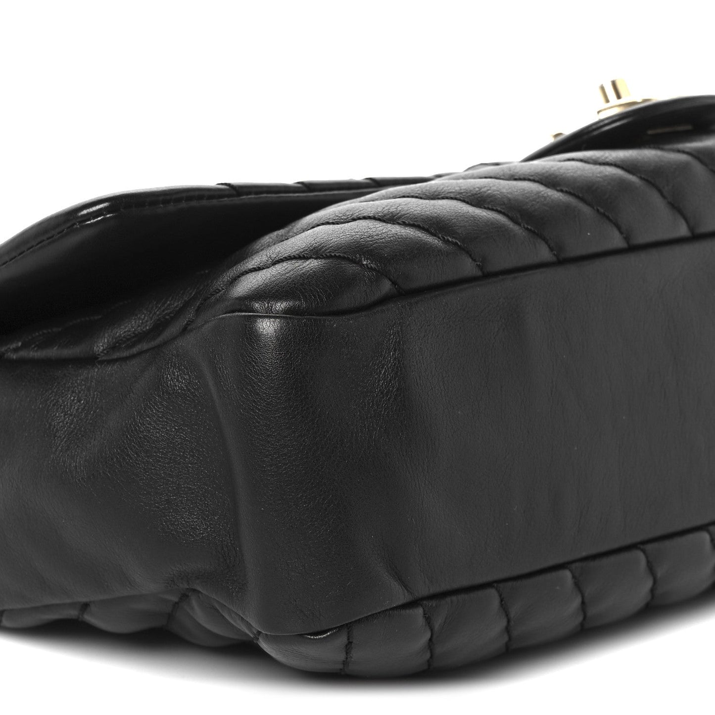 Calfskin Surpique Chevron Large Flap Black