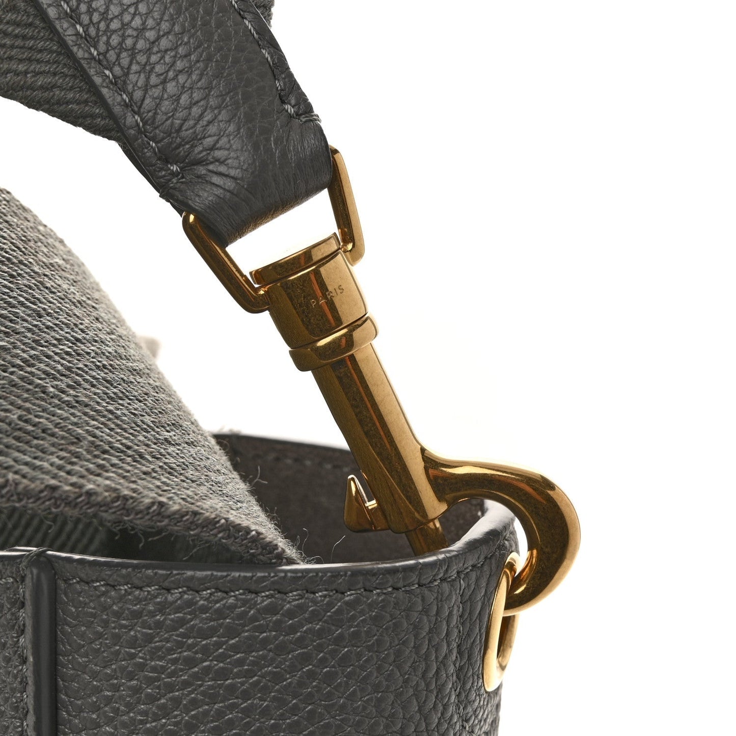 Soft Grained Calfskin Small Sangle Bucket Bag Kohl