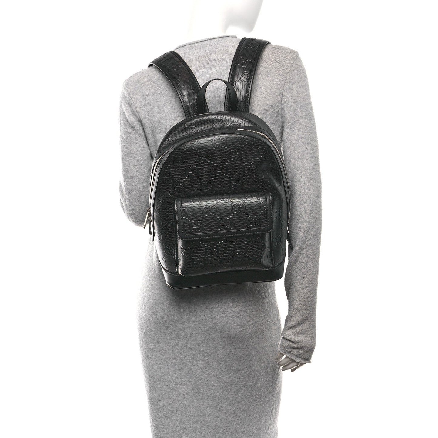 Calfskin GG Tennis Embossed Backpack Black