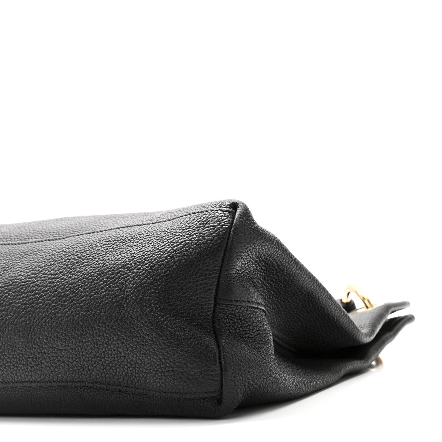 Vitello Phenix Embossed Logo Hobo Black