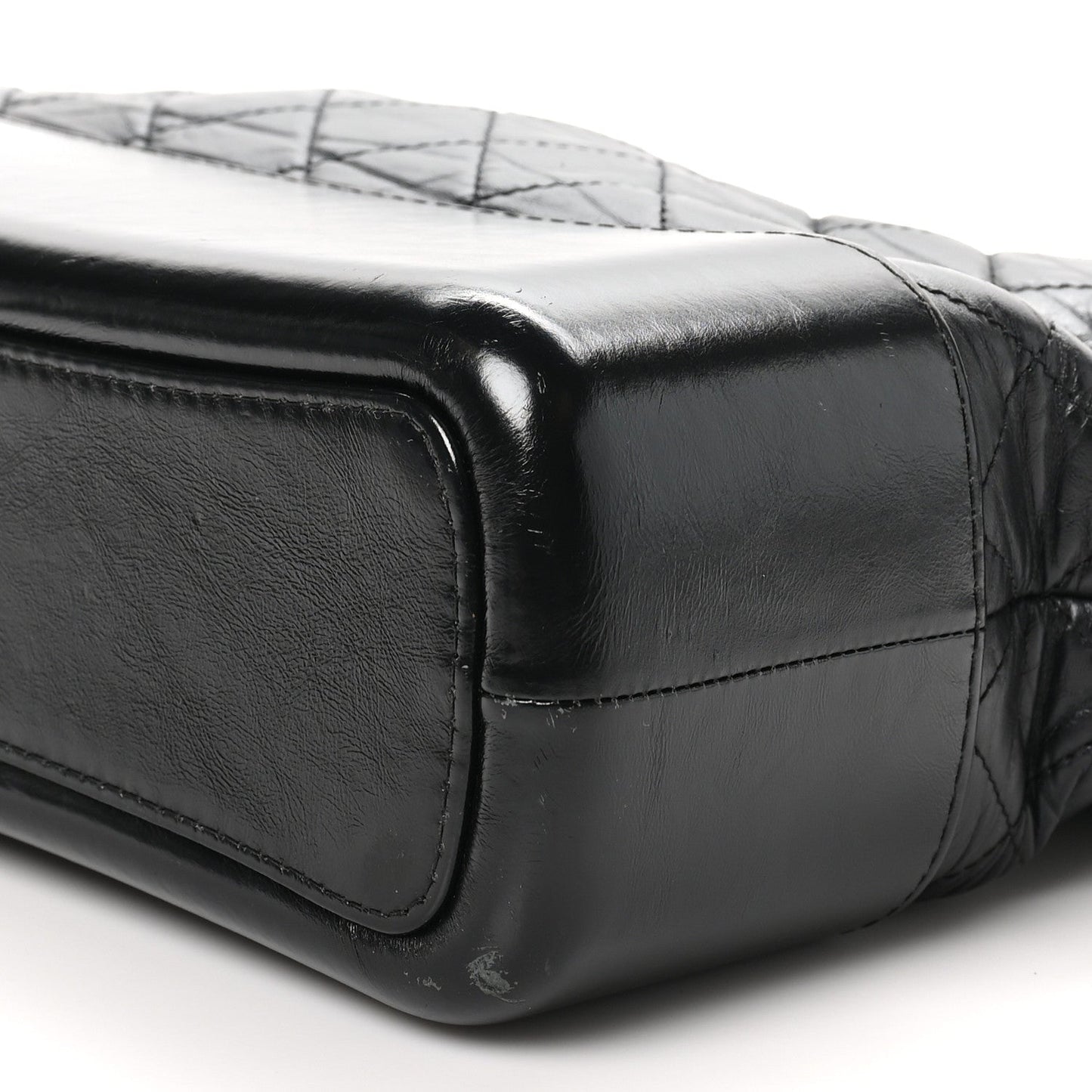 Aged Calfskin Quilted Medium Gabrielle Hobo Black