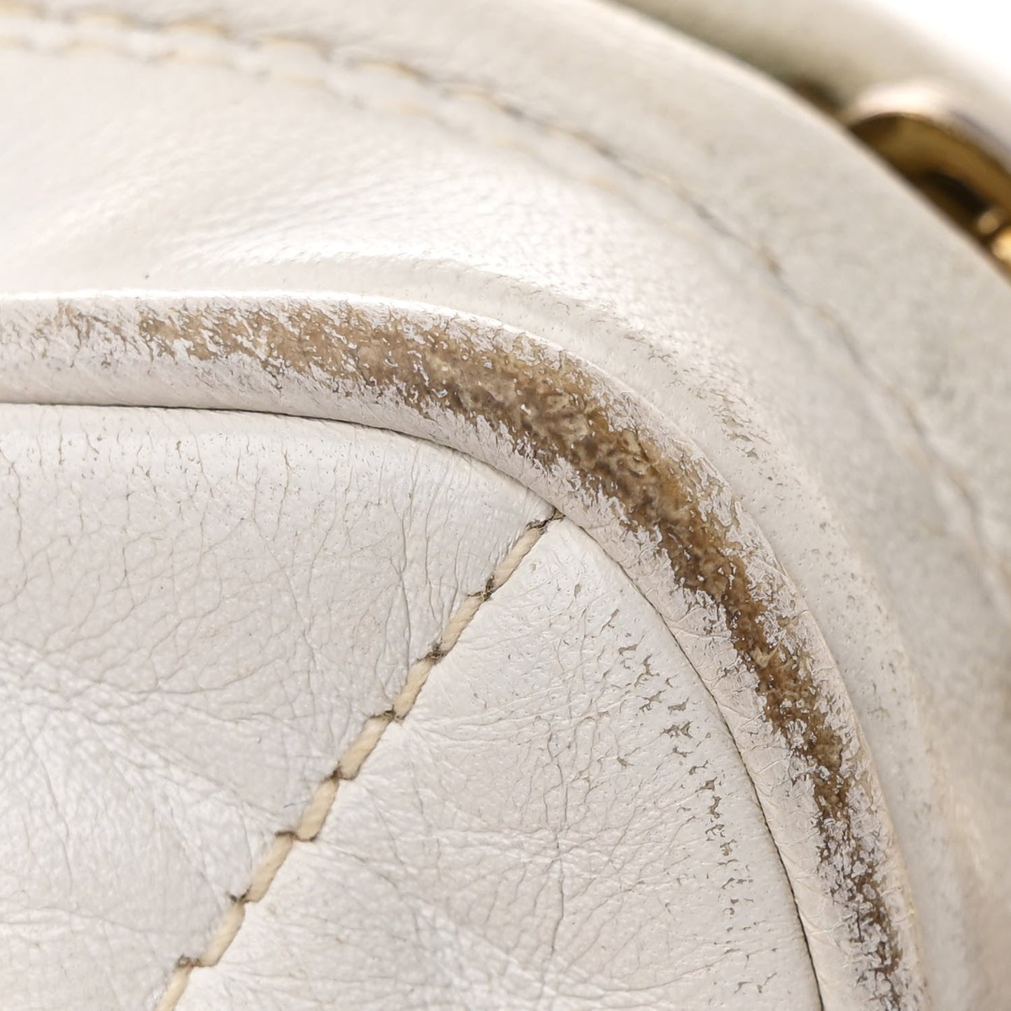 Lambskin Quilted Tassel Camera Case White