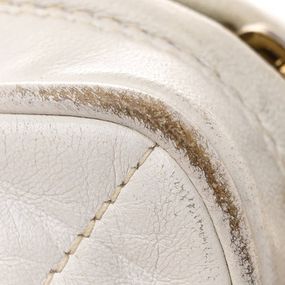 Lambskin Quilted Tassel Camera Case White