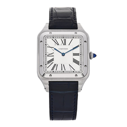 Stainless Steel Alligator 33.9mm Santos Dumont Manual Winding Watch