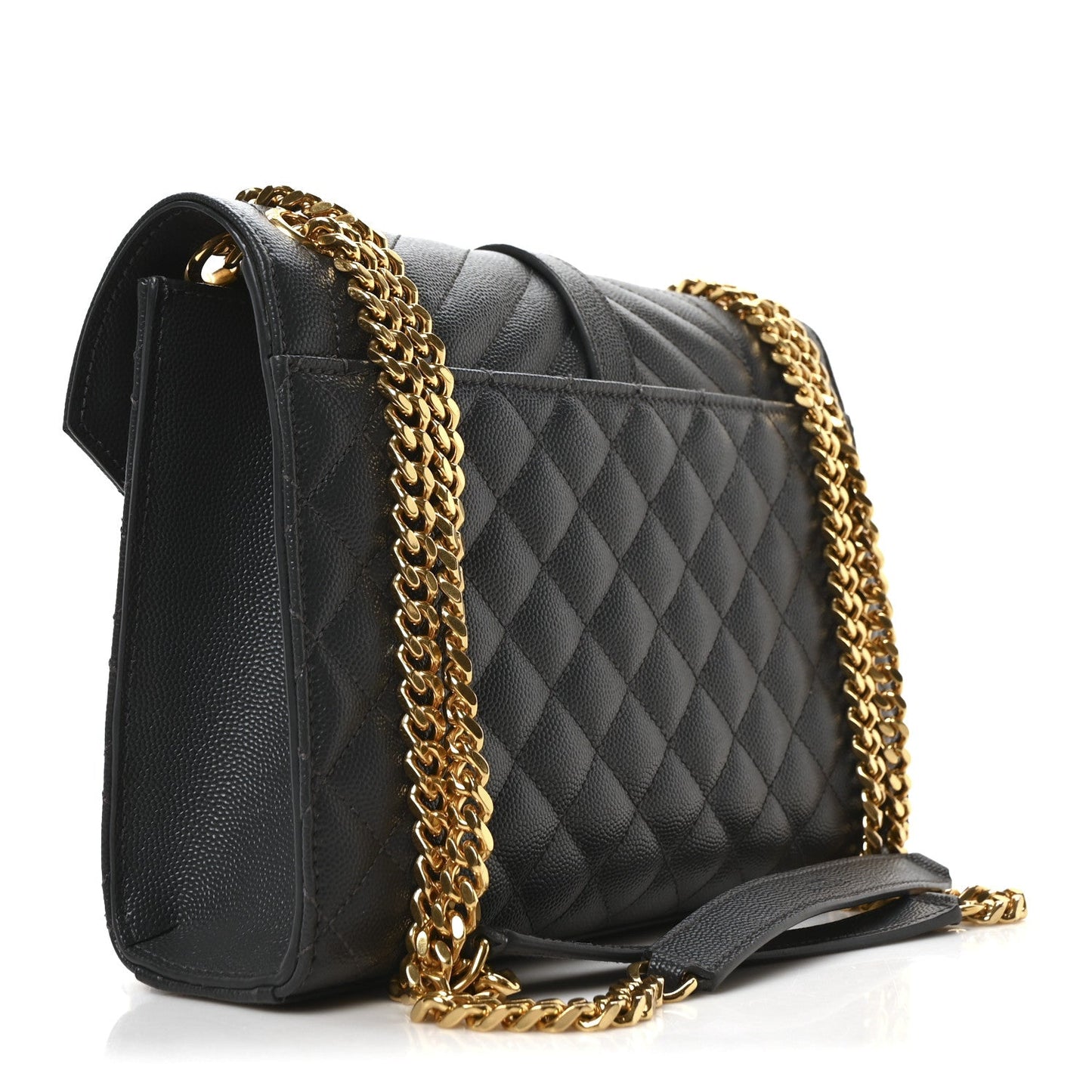 Grain De Poudre Textured Mixed Matelasse Triquilt Medium Monogram Satchel Dark Smog
