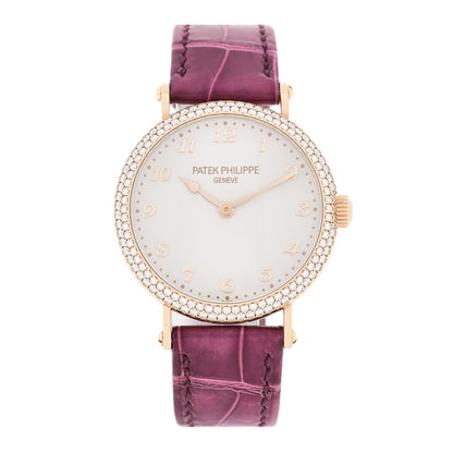 18K Rose Gold Alligator Diamond 34.6mm Calatrava Automatic Watch 7200/200R-001