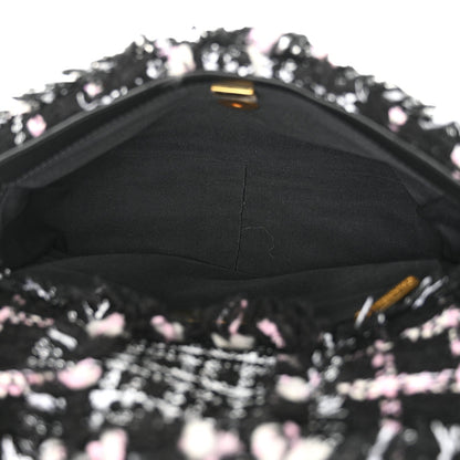 Tweed Sequin Quilted Medium Chanel 19 Flap Black Multicolor