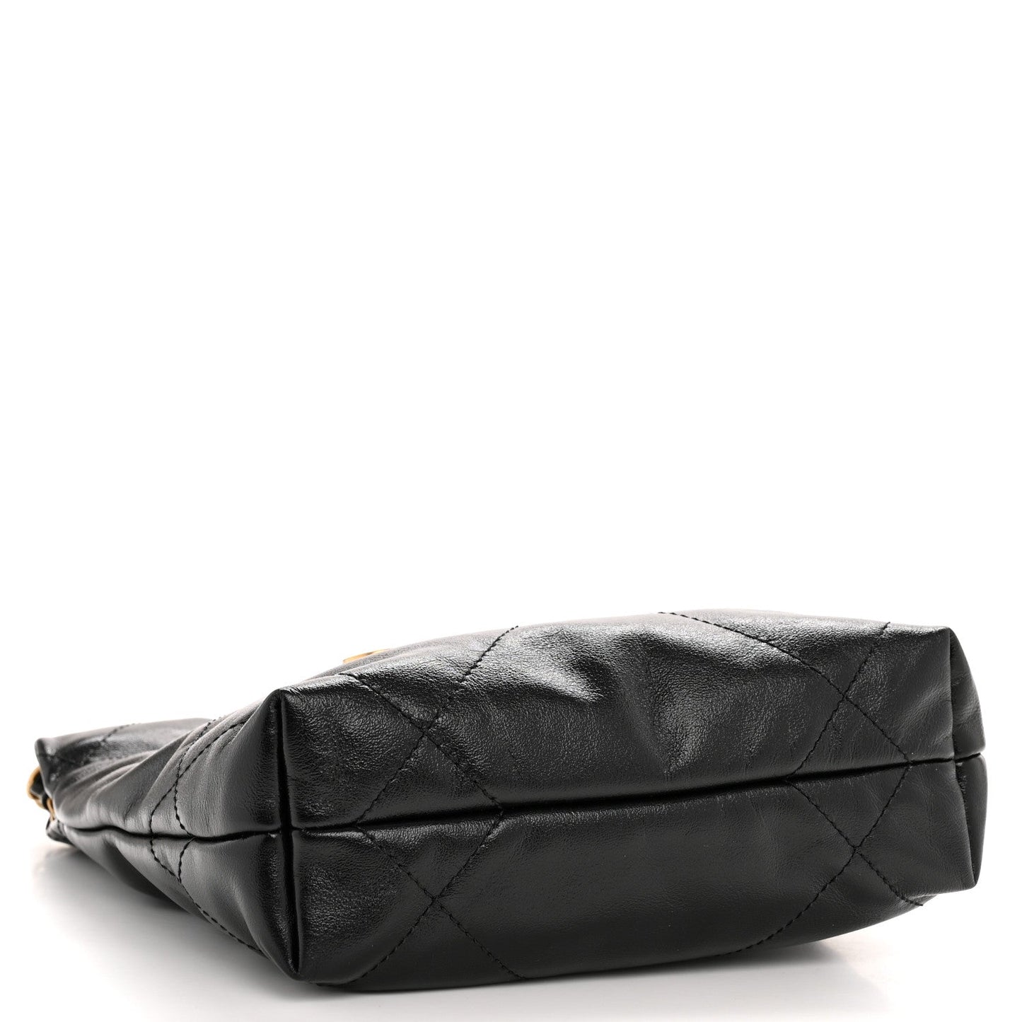 Shiny Calfskin Quilted Mini Chanel 22 Black