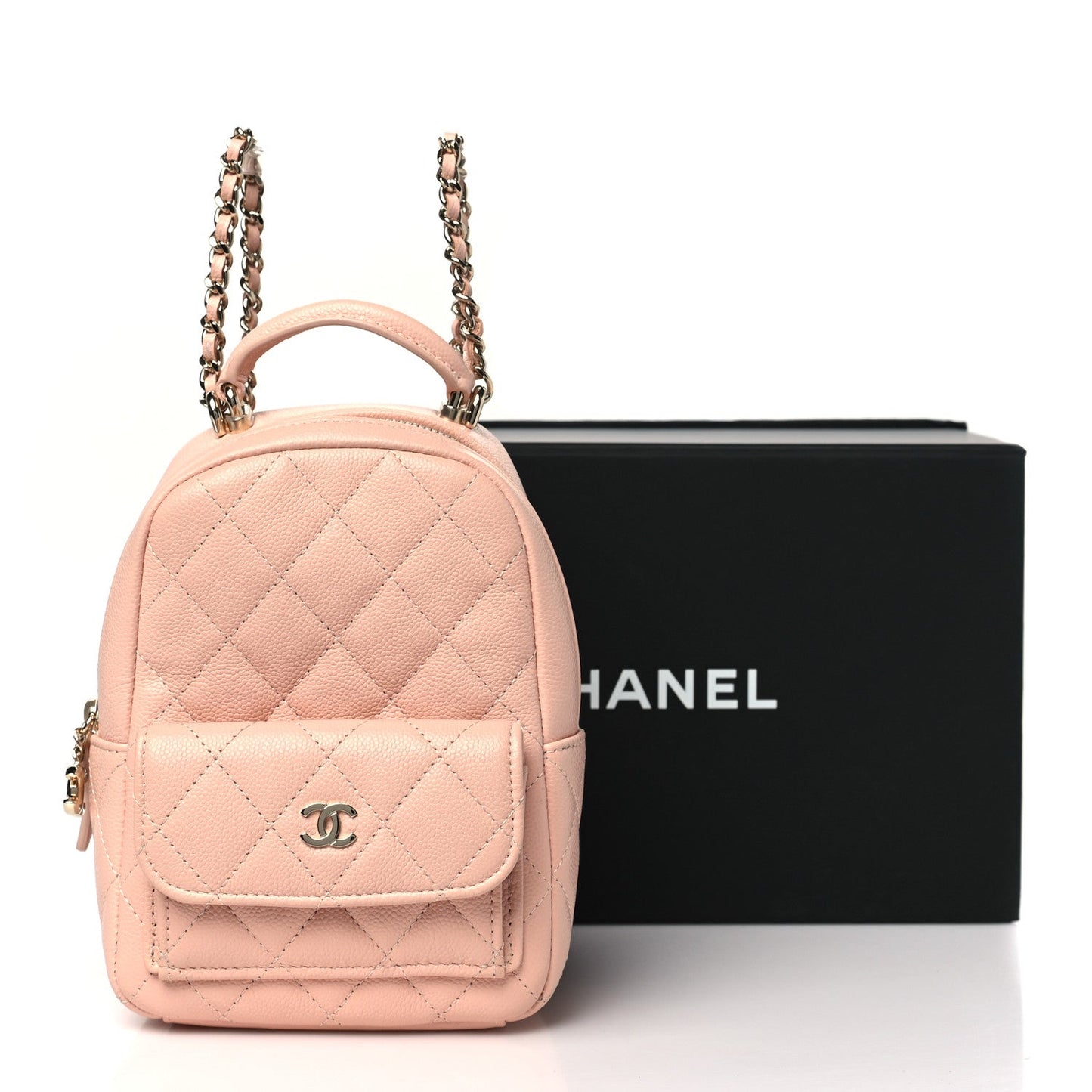 Caviar Quilted CC Mini Classic Backpack Light Pink