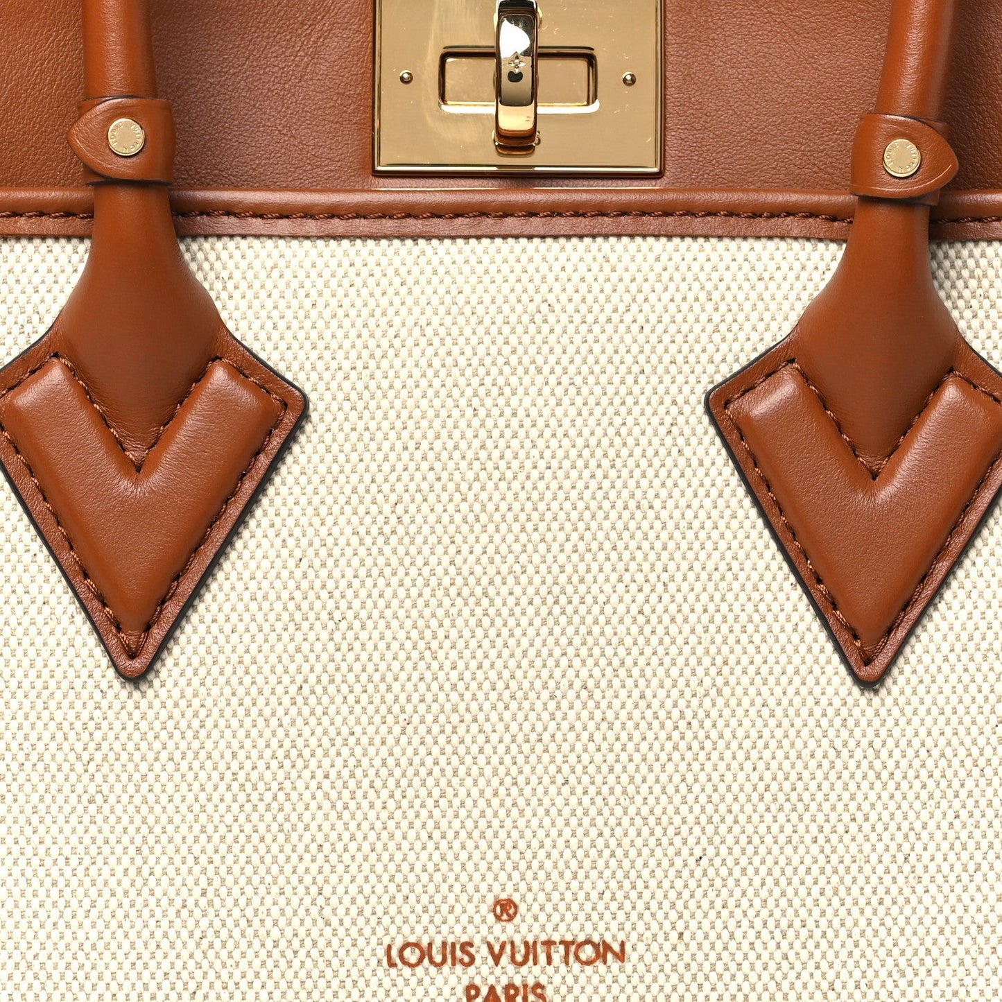 Canvas Calfskin Monogram On My Side PM Caramel Tan