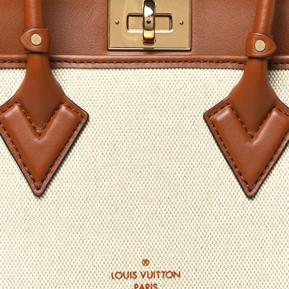 Canvas Calfskin Monogram On My Side PM Caramel Tan