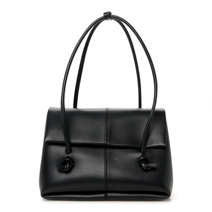 Calfskin Medium Falcon Shoulder Bag Black