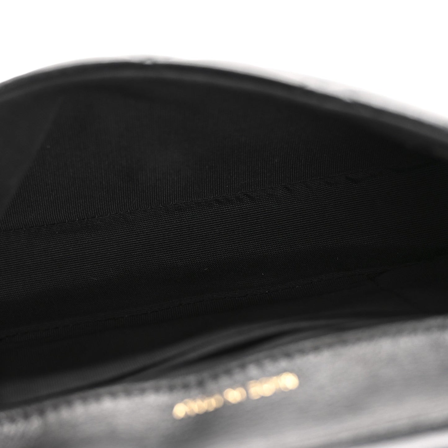 Calfskin Quilted Coco Mail Clutch With Chain Black