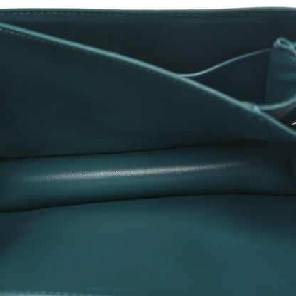 Liege Calfskin Medium Classic Box Flap Bag Blue Slate