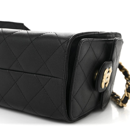 Caviar Quilted Mini Chanel 25 Handbag Black