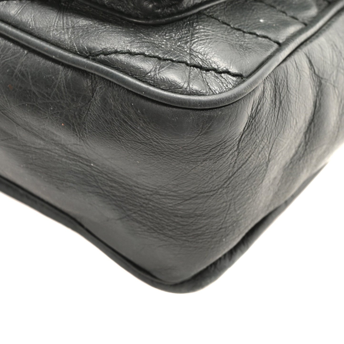 Crinkled Calfskin Matelasse Monogram Medium Niki Chain Satchel Storm