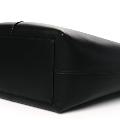 Smooth Calfskin Maxi Trapezoid Shopping Tote Black