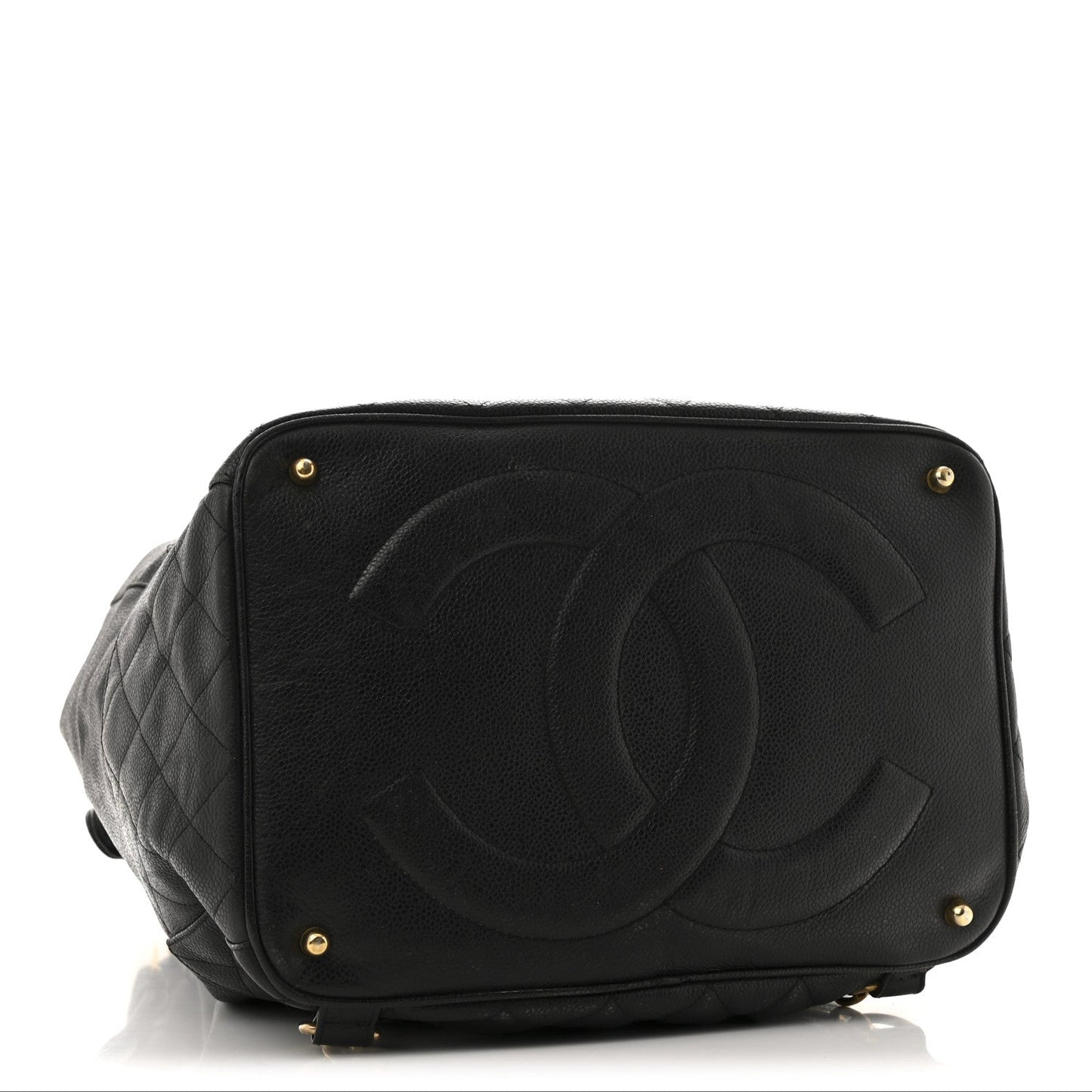 Caviar Quilted Drawstring Backpack Black