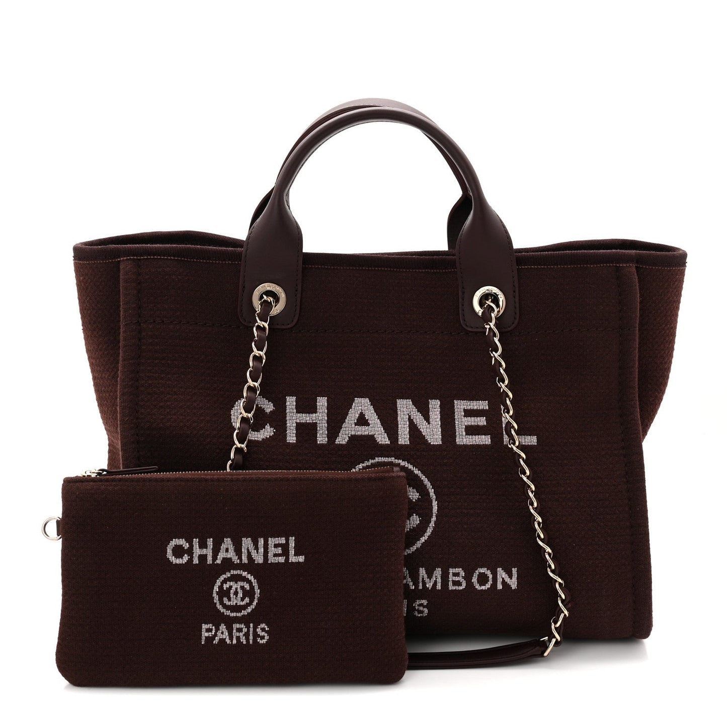 Mixed Fibers Calfskin Small Deauville Tote Burgundy