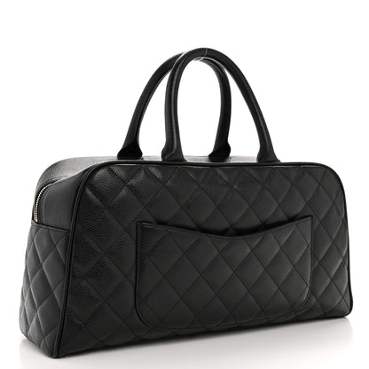 Caviar Quilted Large Bowler Black