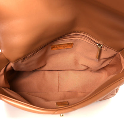 Lambskin Quilted Medium Chanel 19 Flap Brown