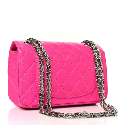 Goatskin Quilted 2.55 Reissue Mini Flap Fluorescent Pink