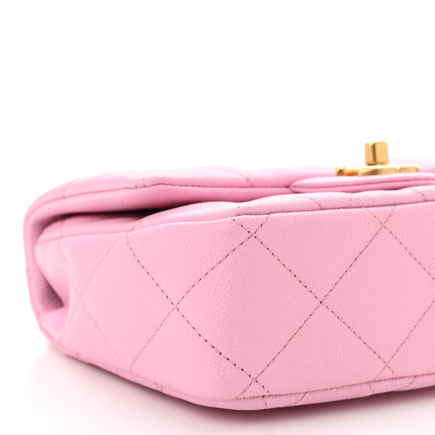 Caviar Quilted Mini Sweetheart Flap Lilac
