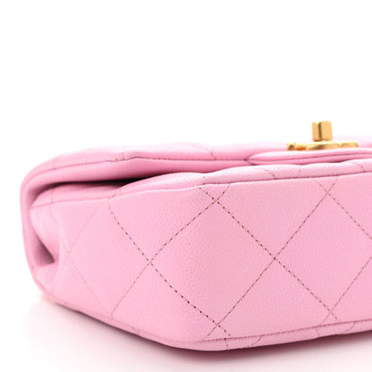 Caviar Quilted Mini Sweetheart Flap Lilac