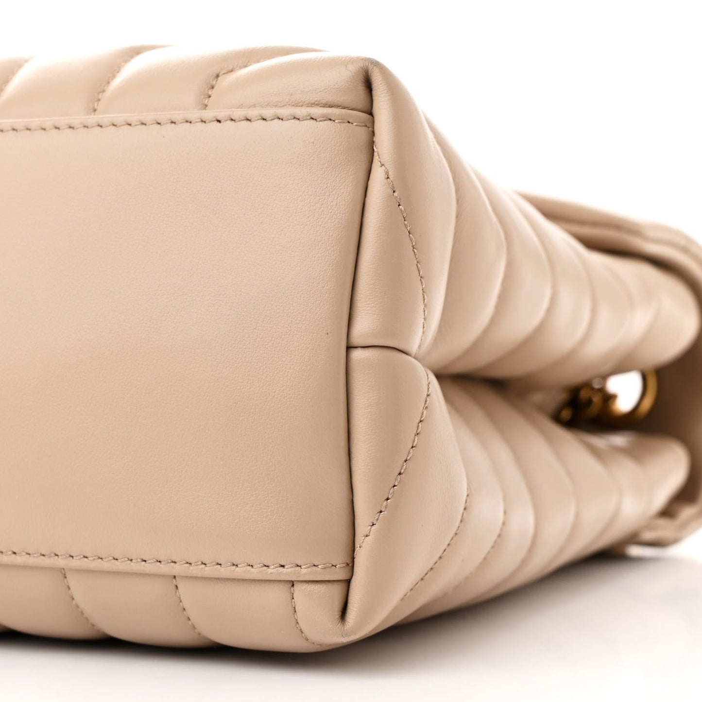 Calfskin Y Quilted Monogram Medium Loulou Chain Satchel Dark Beige