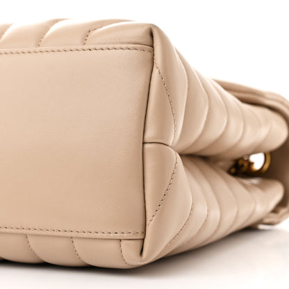 Calfskin Y Quilted Monogram Medium Loulou Chain Satchel Dark Beige