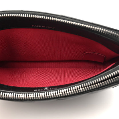 Aged Calfskin Chevron Quilted Small Gabrielle Clutch With Chain Black