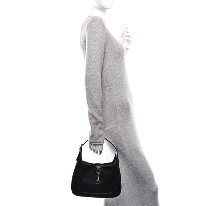 Boarded Dyana Lux Calfskin Small Jackie 1961 Hobo Black