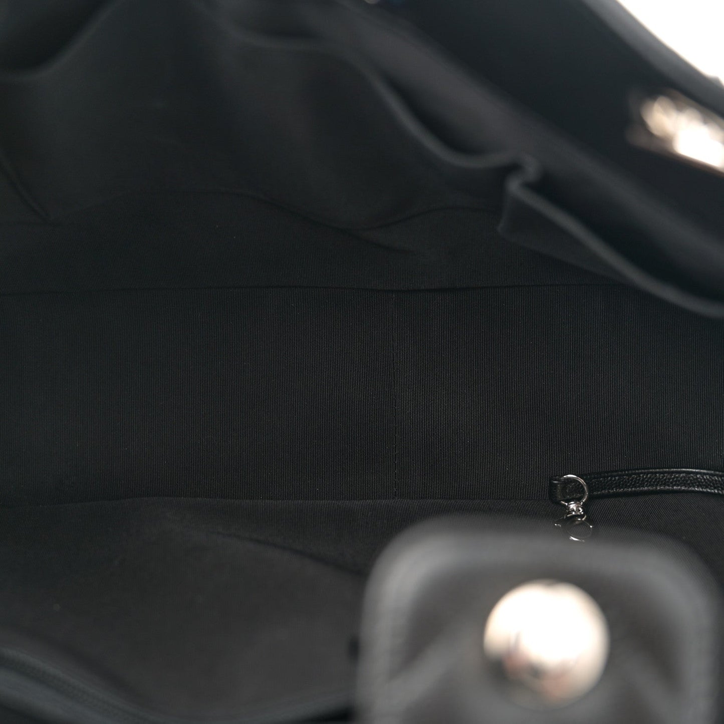 Caviar Chevron Quilted Large Shopping Tote Tote Black