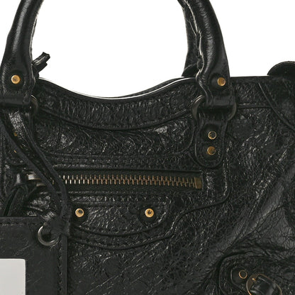 Agneau Classic Gold Hardware Nano City Black