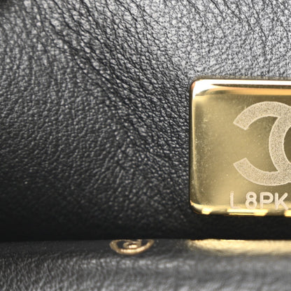 Shiny Caviar Pick Me Up Flap Belt Bag Black