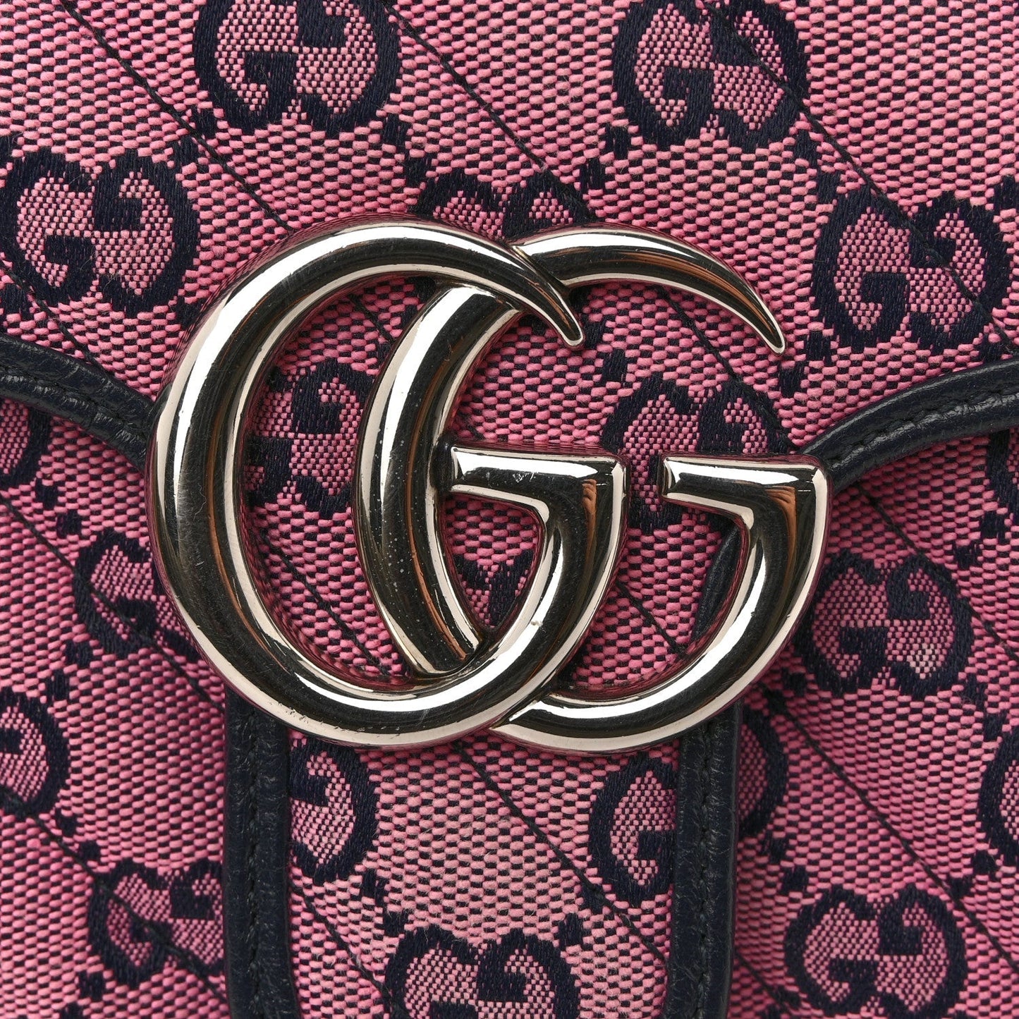 Monogram Multicolor Matelasse Diagonal Small GG Marmont Shoulder Bag Pink Blue