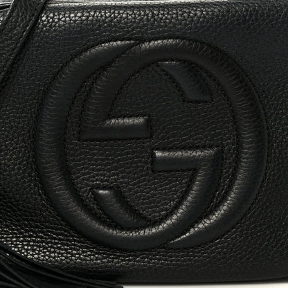 Pebbled Calfskin Small Soho Disco Bag Black