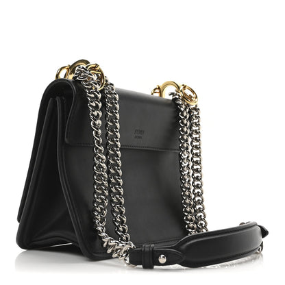 Vitello Century Velvet F is Fendi FF Small Kan I Shoulder Bag Black Tobacco