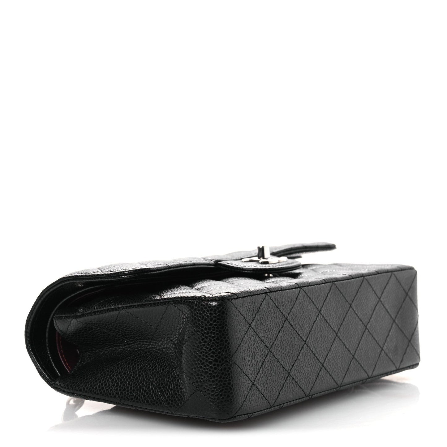 Caviar Quilted Small Double Flap Black