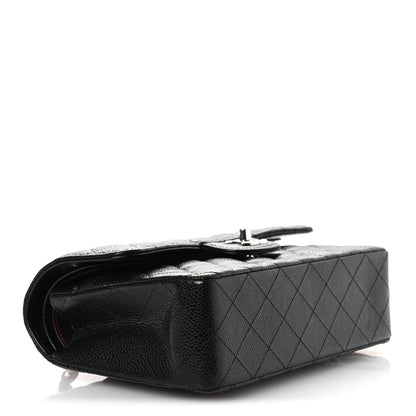 Caviar Quilted Small Double Flap Black