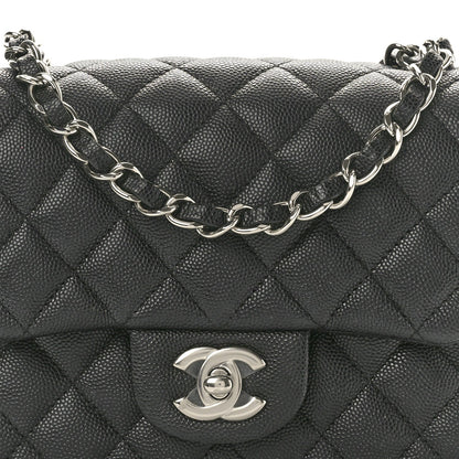 Caviar Quilted Mini Square Flap Black
