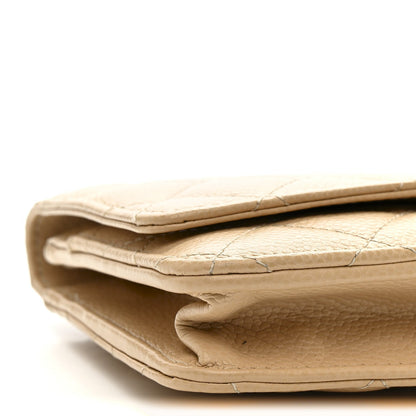 Caviar Quilted Wallet On Chain WOC Beige