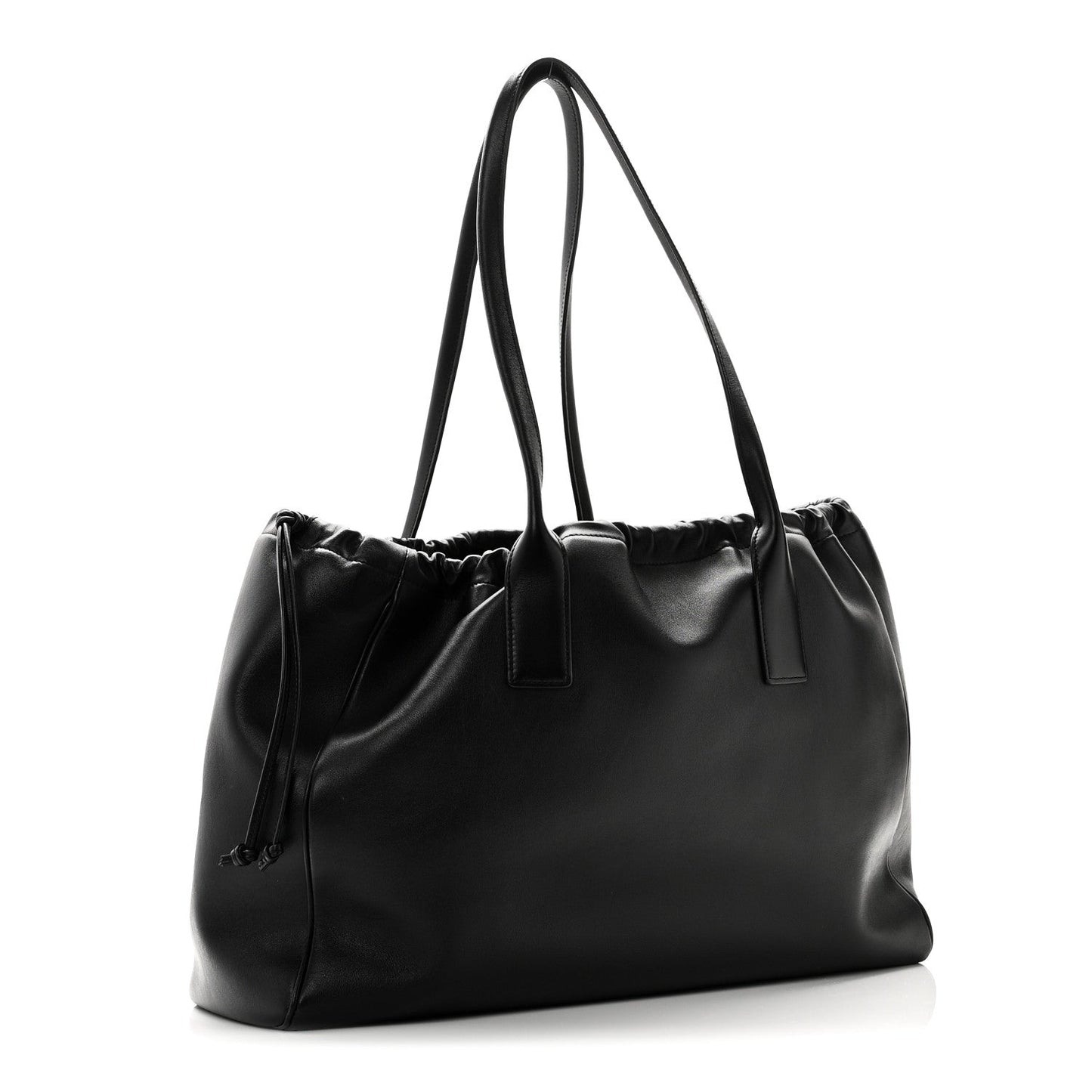 Smooth Calfskin Cuir Triomphe Cabas Drawstring Black