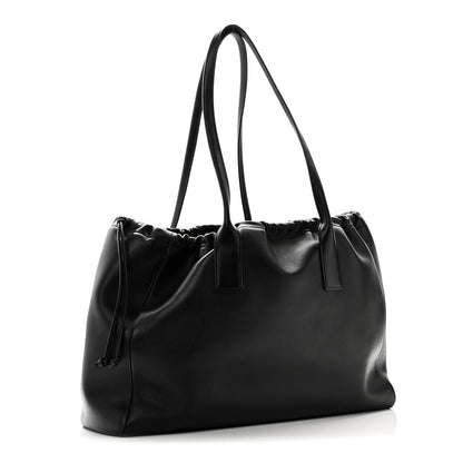 Smooth Calfskin Cuir Triomphe Cabas Drawstring Black