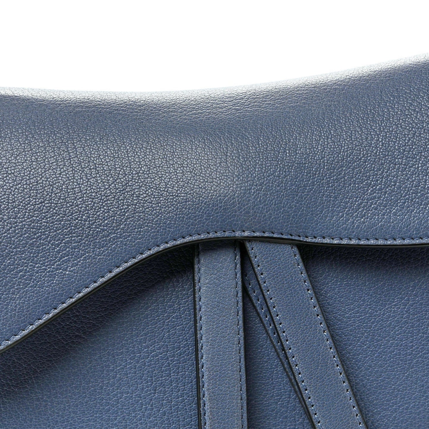 Shiny Goatskin Saddle Bag Cloud Blue